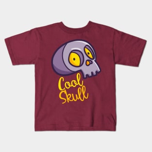 Funny scary purple skull Kids T-Shirt